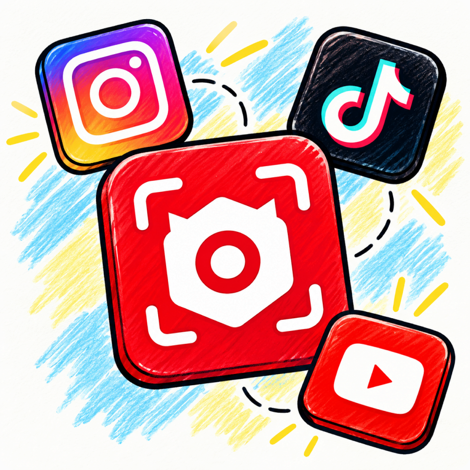 The MonPrice icon surrounded by the Instagram, TikTok and YouTube icons